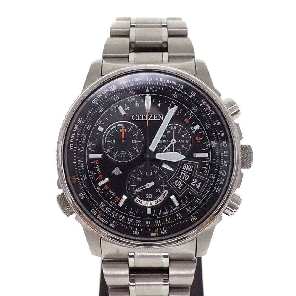 CITIZEN【シチズン】 BY0080-57E プロマスター クオーツ メンズ パワーセーブ パーペチュアルカレンダー 日中米欧電波受信機能 クロノグラフ ラウンド チタン 腕時計 【中古】 USED-7 質屋 かんてい局細畑店 h2206488