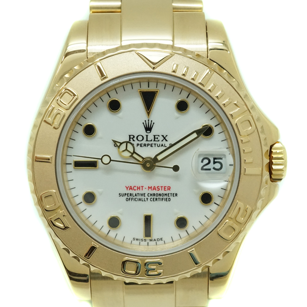 【値下げ】ROLEX【ロレックス】168628 ヨットマスター　1997年製造　金無垢　K18YG　18金　イエローゴールド 腕時計 ボーイズ ラグジュアリー 自動巻き オートマチック メンテナンス済【中古】USED-9【質屋かんてい局北名古屋店】n22-5934