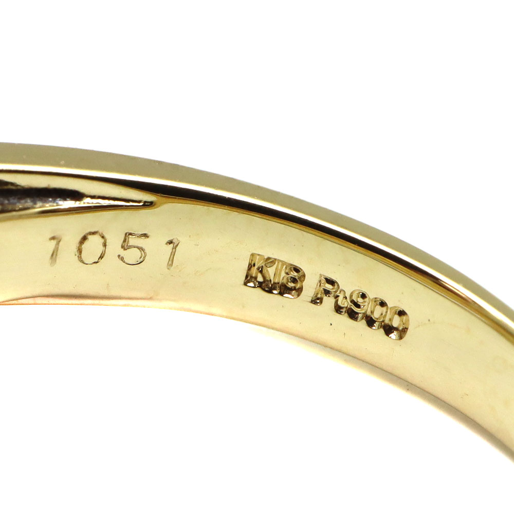 K18 Pt900 D1.051ctリング 指輪 ゴールド ピンクゴールド プラチナ ダイヤモンド 【中古】