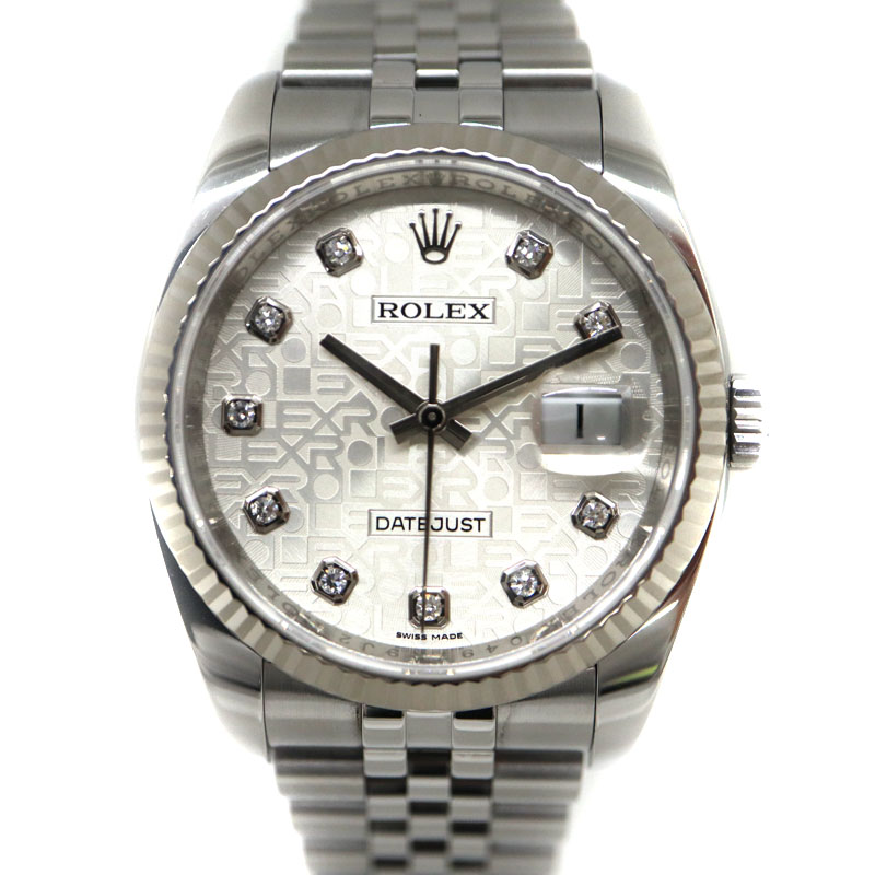 質屋かんてい局オンラインショップ / ROLEX【ロレックス】116234G デイトジャスト 10Pダイヤ オートマチック/自動巻 メンズ デイト  コンピュータ文字盤 SS/ステンレススチール WG/ホワイトゴールド ランダム ドレスモデル メンズ 腕時計【中古】USED-9 質屋 かんてい局  ...