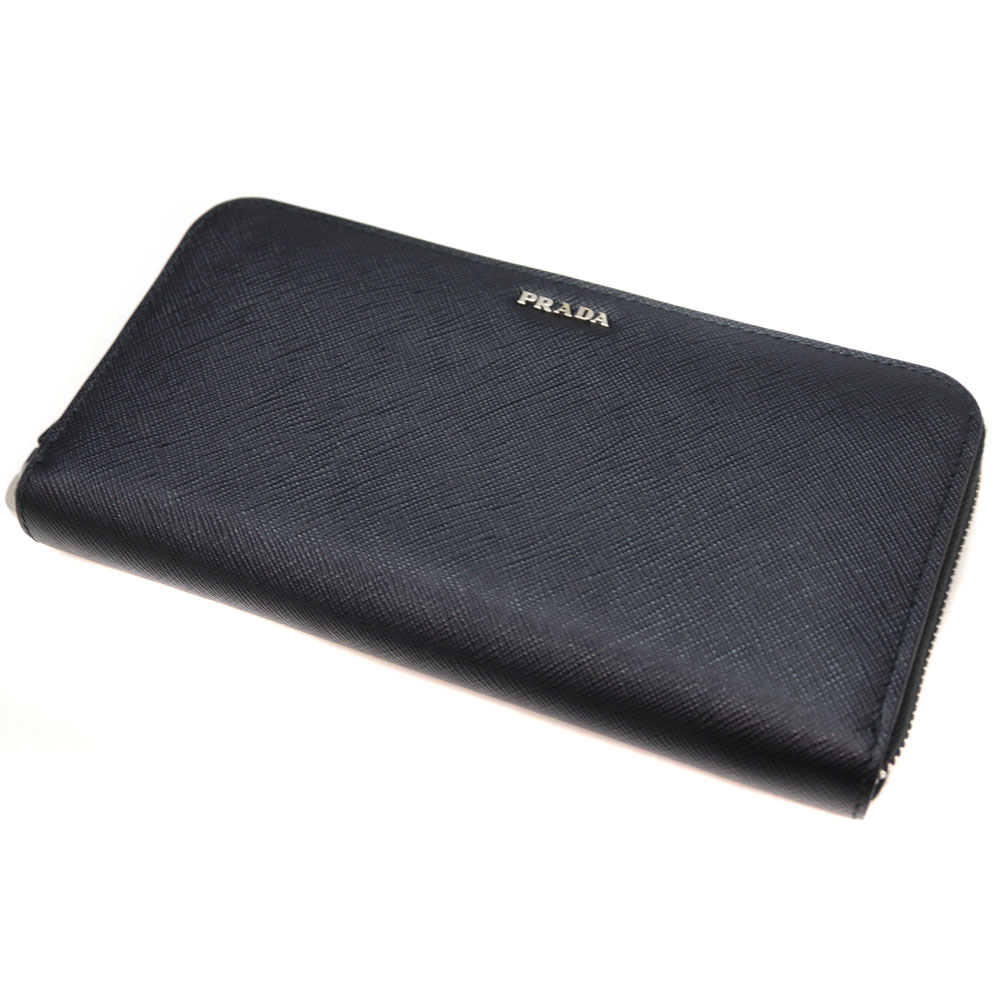 PRADA 長財布 レザー バイカラー 箱 RFID ブラック 2ML317 【公式通販】