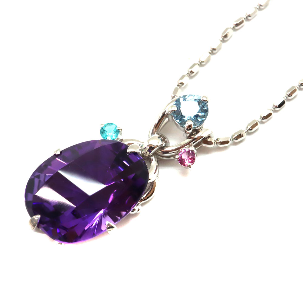 K18WG刻印あり　トルマリン　ネックレス 441218abb6120544220f49991b6c87