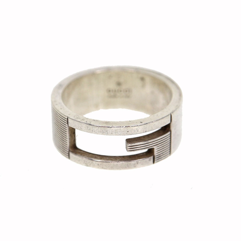 GUCCI【グッチ】Gロゴリング SV925 シルバー 約15.5号 表記サイズ:17 約3.6g レディース メンズ 指輪 アクセサリー ジュエリー【中古】USED-6 質屋 かんてい局 小牧店 c22-5499