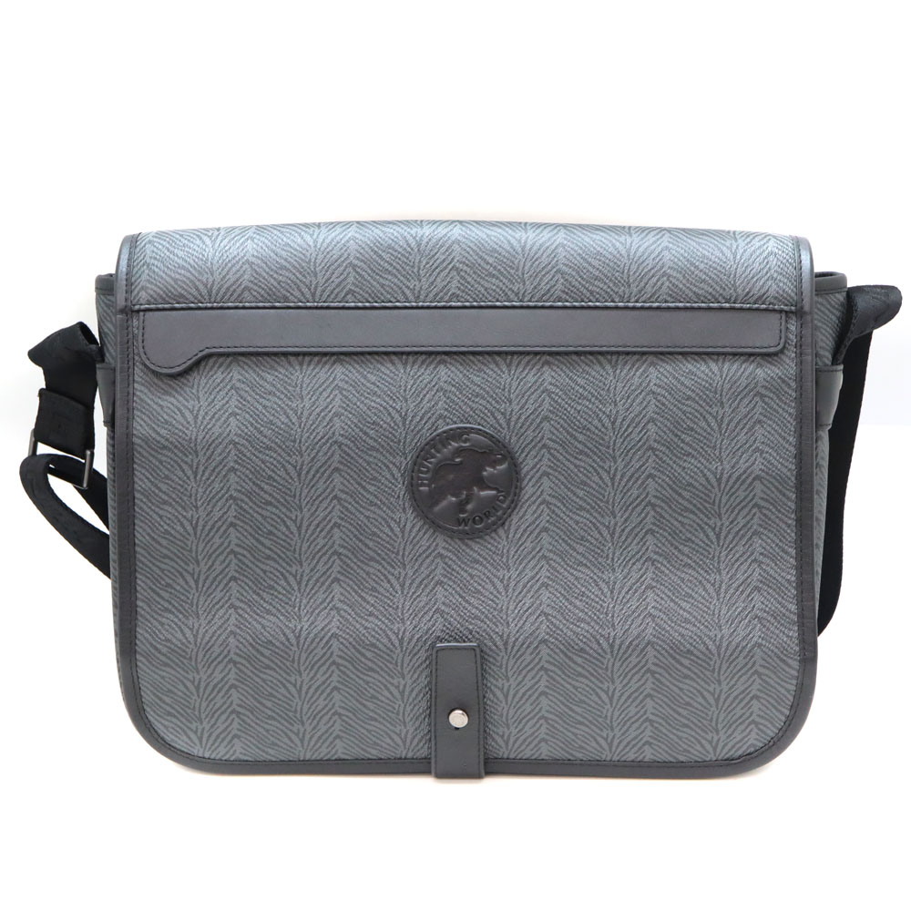 ハンティングワールド HUNTING WORLD バッグ ボストンバッグ バチュークロス×レザー カーキ×ブラウン ハンティングワールド HUNTING WORLD ショルダーバッグ