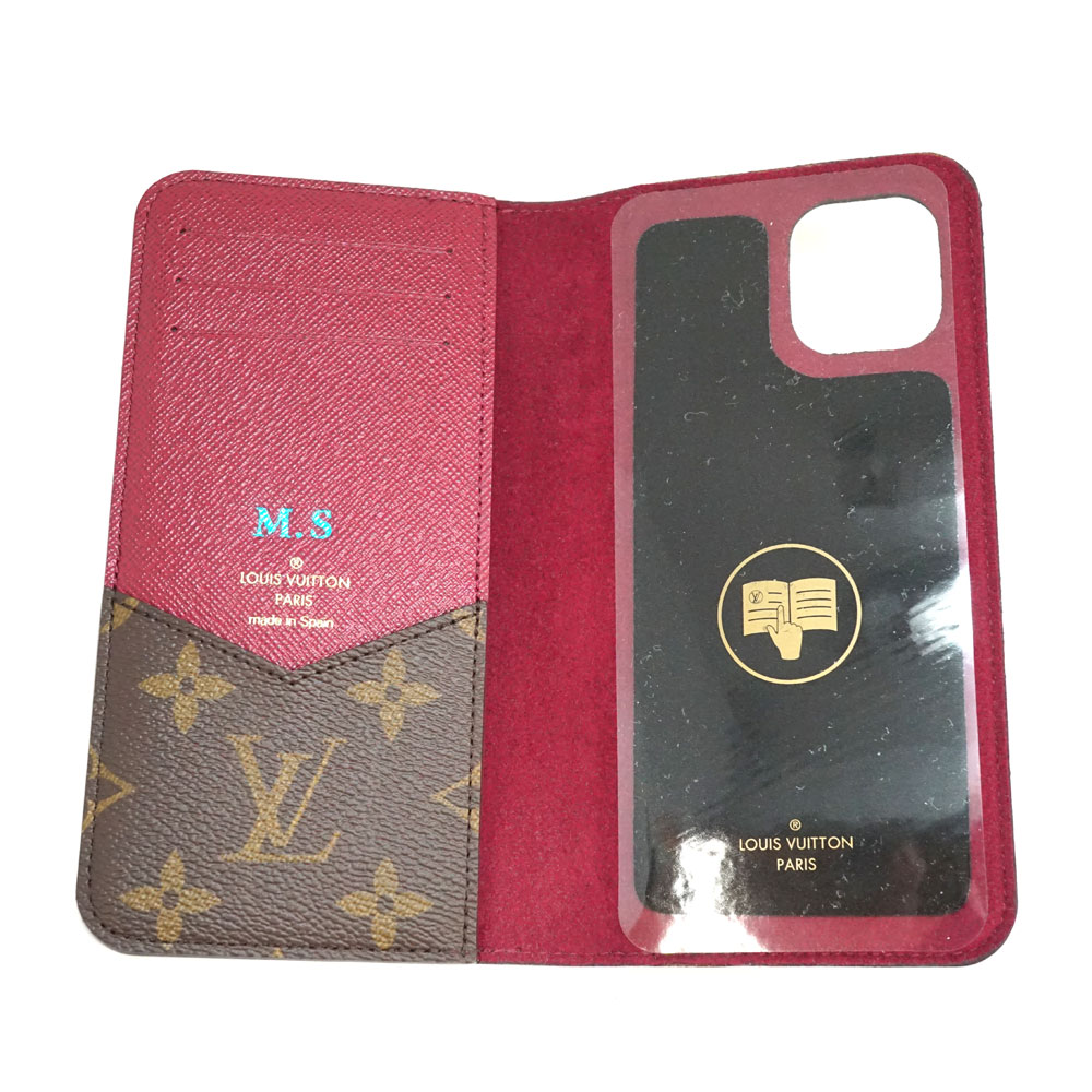 質屋かんてい局オンラインショップ / LOUIS VUITTON【ルイ・ヴィトン】M69678 フォリオ アイフォンケース iPhone11  スマートフォン スマホ モノグラム・キャンバス レッド系 フューシャ レザー LV レディース イニシャル入りM.S【中古】USED-10 特上品  質屋かんてい局北 ...