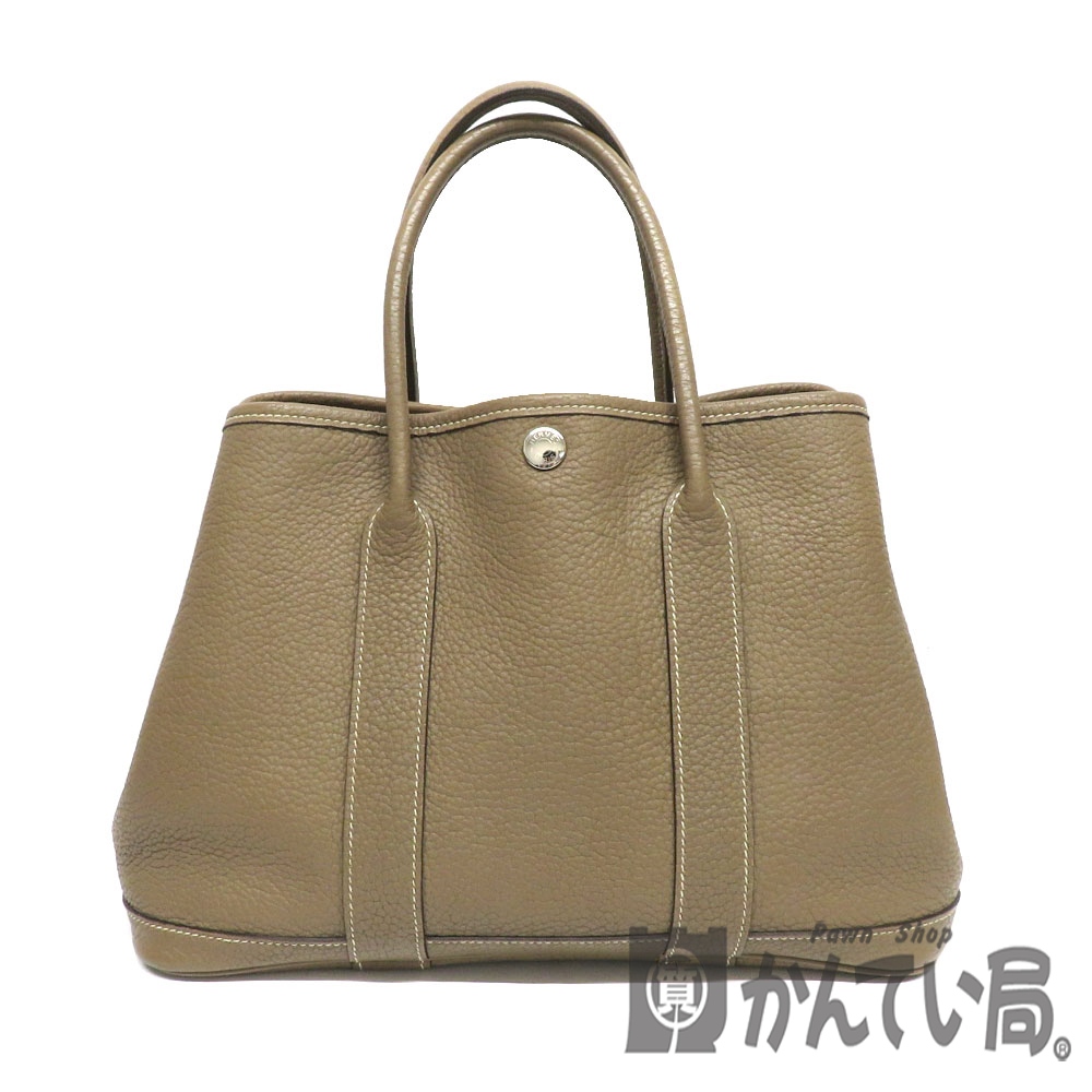 HERMES【エルメス】ガーデンパーティTPM　トートバッグ　レザー　ハンドバッグ　推定カラー:エトゥープ【中古】USED-7　質屋　かんてい局細畑店　h2005606