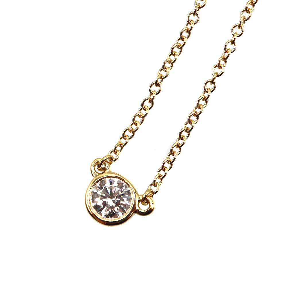 ティファニー Tiffany&Co. バイザヤードネックレス K18YG ダイヤモンド ネックレス 一粒ダイヤ ジュエリー【中古】