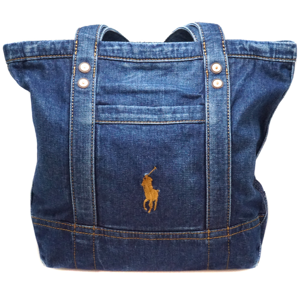 ラルフローレン RRL デニム ( ジーンズ 生地) トートバッグ ダブル