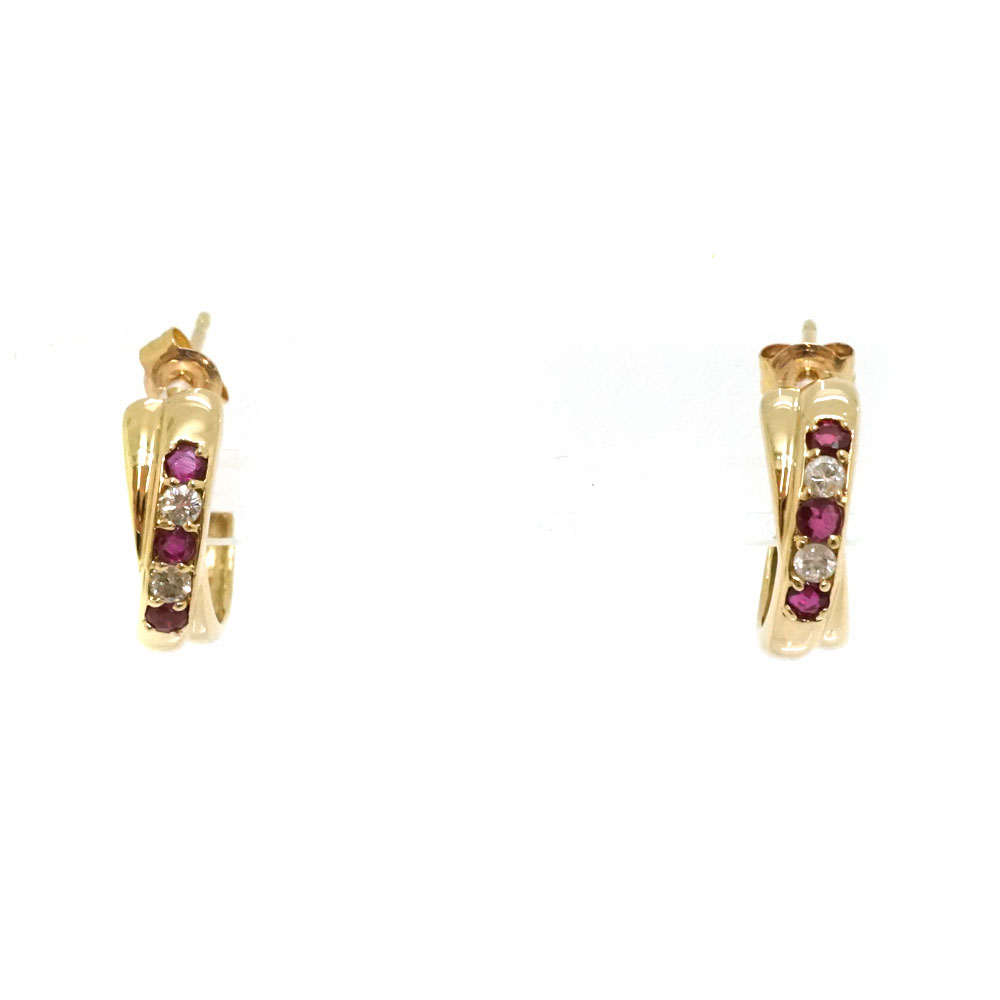 中古】 K18YG ダイヤモンド ピアス 0.352ct SELBY 送料サービス 楽天  