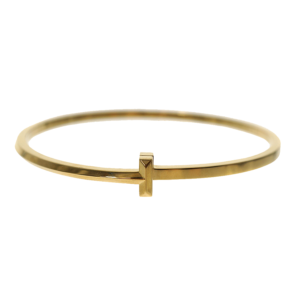 質屋かんてい局オンラインショップ Tiffany Co ティファニー Tワンナローヒンジバングル K18yg イエローゴールド エクストララージ ブランド 約19cm メンズ 小物 ジュエリー 中古 未使用品 かんてい局春日井店 K21 5317