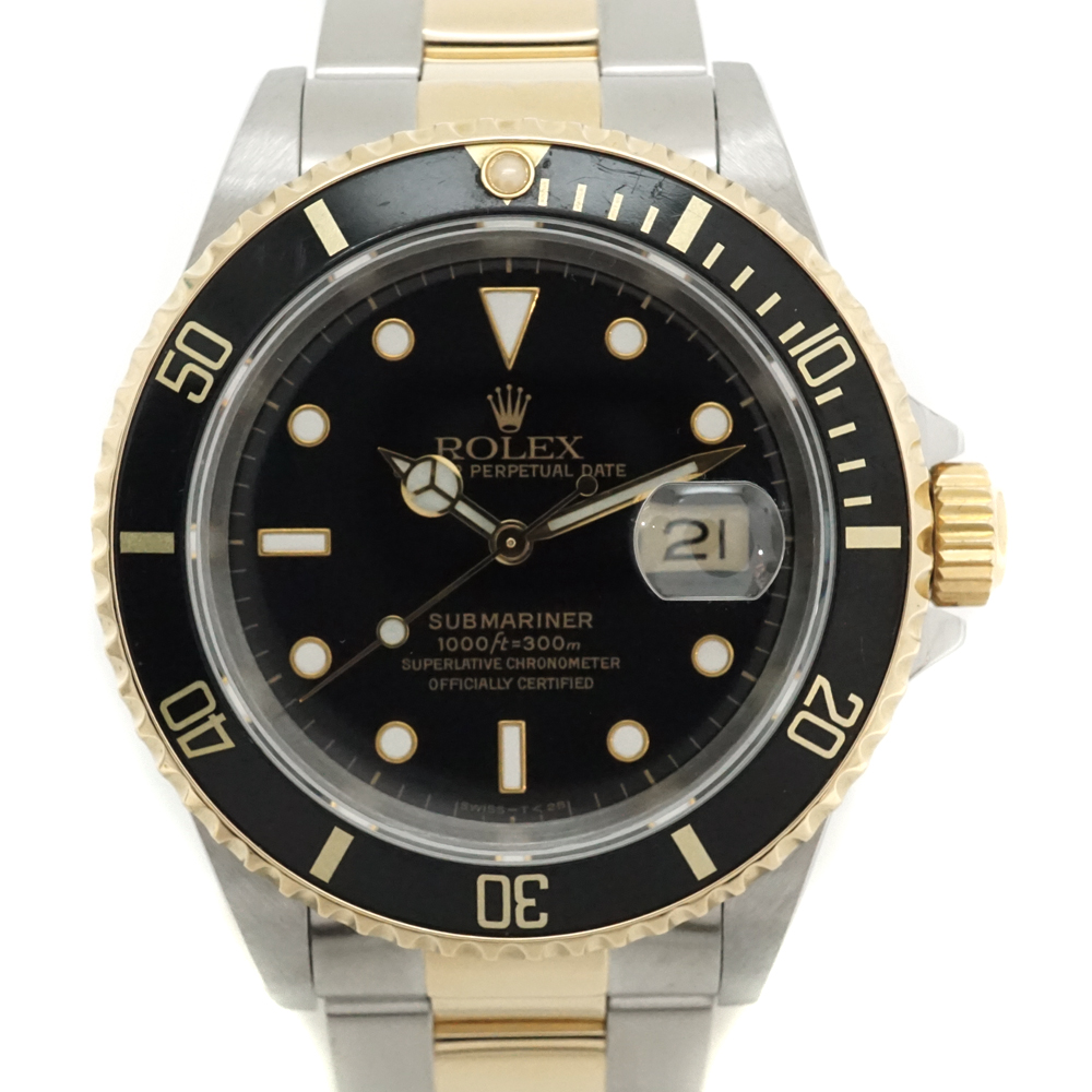 ロレックス Rolex 16613 サブマリーナーデイト イエローゴールド コンビ 腕時計【中古】