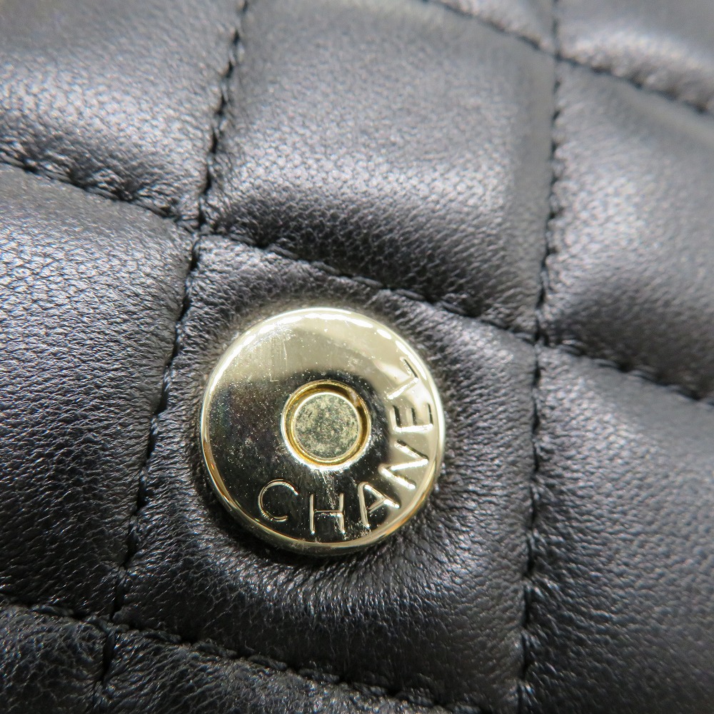 CHANEL(シャネル) 財布 マトラッセ/フラップ パース AP2200/B05810/94305 黒 2WAY/チェーンウォレット/ヴィンテージゴールド金具 ラムスキン シャネルスーパーコピー チェーンウォレット マトラッセ ココマーク