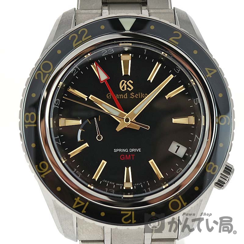 GRAND SEIKO【グランドセイコー】 SBGE215 スプリングドライブ GMT メンズ 腕時計 チタン　パワーリザーブ【中古】 USED-9　質屋 かんてい局小牧店 c20-4846