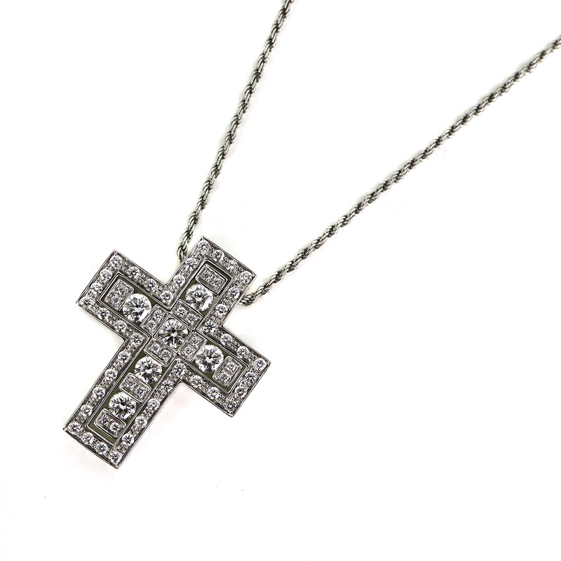 DAMIANI【ダミアーニ】　20073470　ベルエポックM　K18WG(ホワイトゴールド)　クロス　ジュエリー　ダイヤモンド　宝石　ネックレス　ペンダント　メンズ　レディース　ユニセックス　【中古】　USED-10　買取専門　かんてい局大垣店　p21-1323