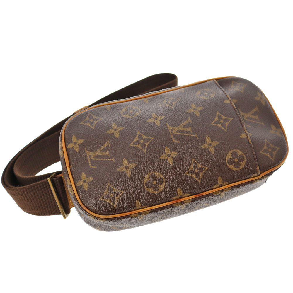 LOUIS VUITTON【ルイ・ヴィトン】M51870 ポシェット・ガンジュ モノグラム キャンバス ボディバッグ ウェストポーチ ショルダーバッグ  鞄 かばん ブラウン系 カジュアル メンズ向け ユニセックス【中古】USED-6 質屋 k21-5865