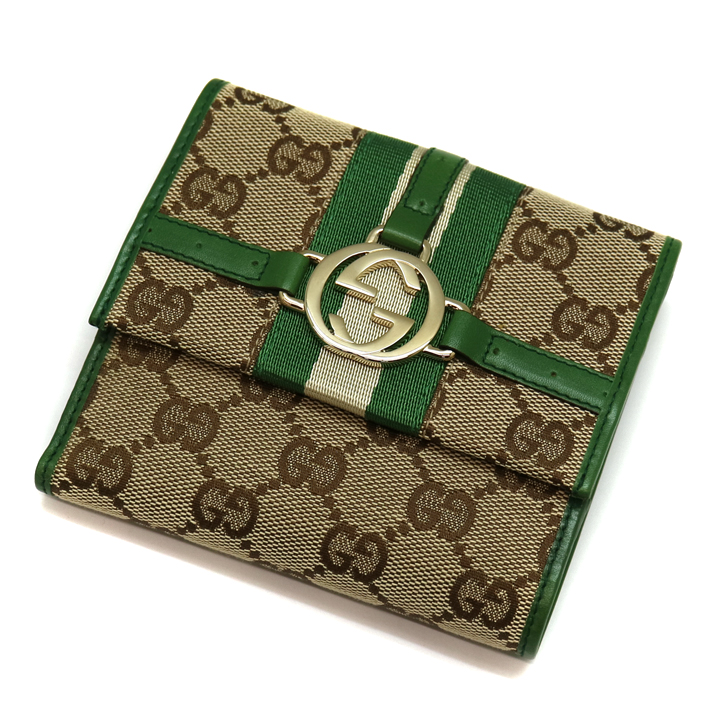 未使用品　箱付き　GUCCI グッチ　長財布　レザー×キャンバス　グリーン系 GUCCI - GUCCI グッチ グリーン系 緑 パイソンレザー 蛇革 長