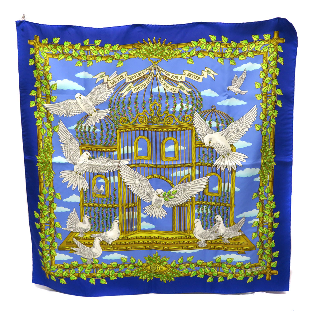 エルメス Hermes カレ90 ENVOL 飛翔 スカーフ 【中古】
