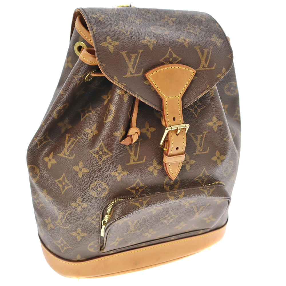 LOUIS VUITTON【ルイヴィトン】M51136 モンスリMM バックパック リュックサック モノグラムキャンバス LV ブラウン系 カバン 鞄  ブランドバッグ 巾着型 メンズ レディース ユニセックス【中古】USED-6 質屋かんてい局春日井店 k22-6652