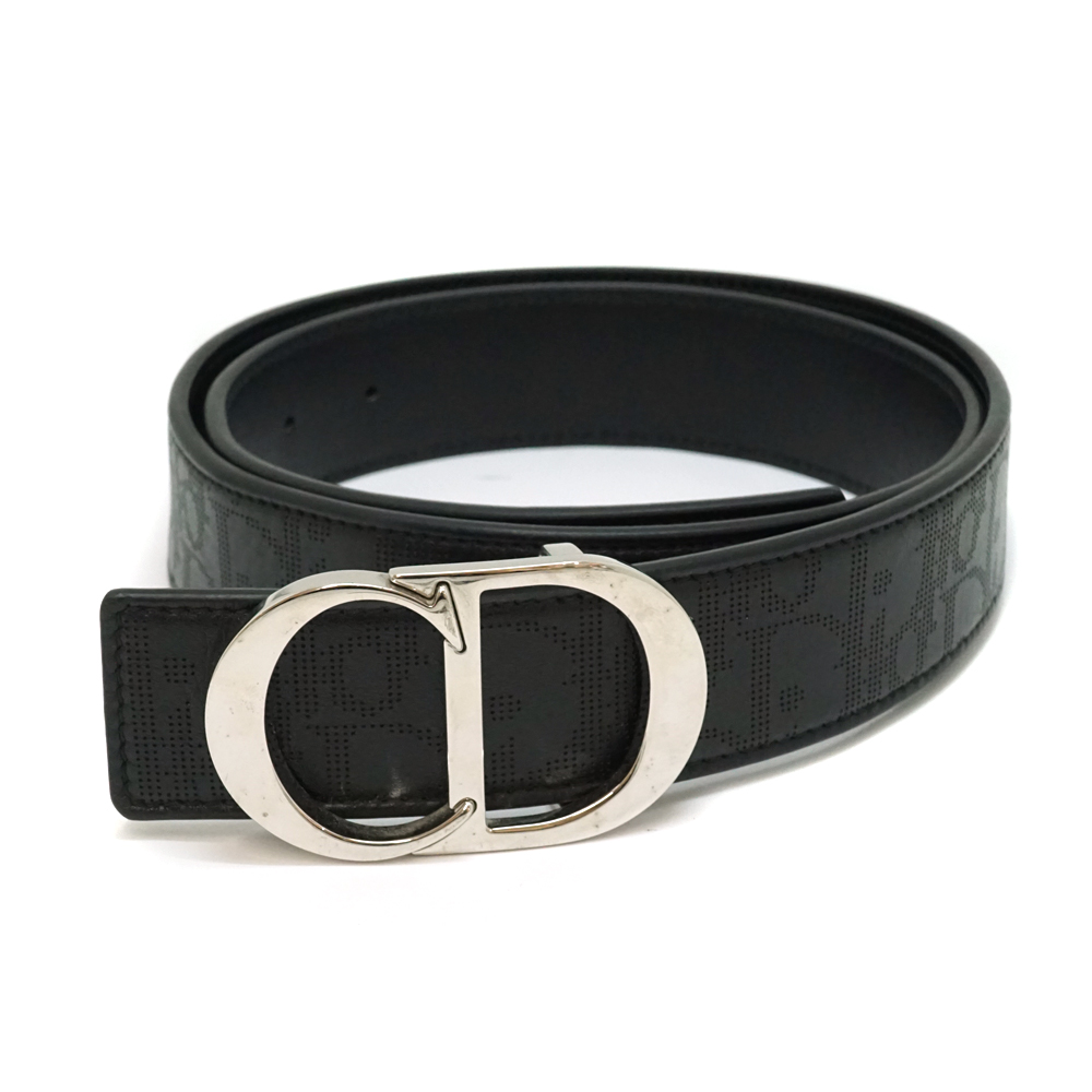 CHRISTIAN DIOR ブラックレザーベルト Christian Dior ブラックレザー