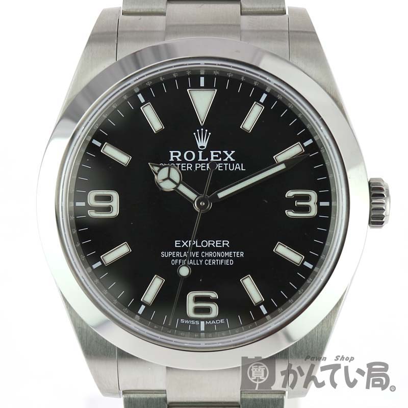 ROLEX 【ロレックス】  214270　エクスプローラーI ランダム番 2017年購入 鏡面バックル 自動巻き メンズ 鏡面バックル 夜光 スポーツモデル　オートマ　腕時計　調整済み　ROLEX 【中古】USED-8　質屋　かんてい局小牧店　c20-5129