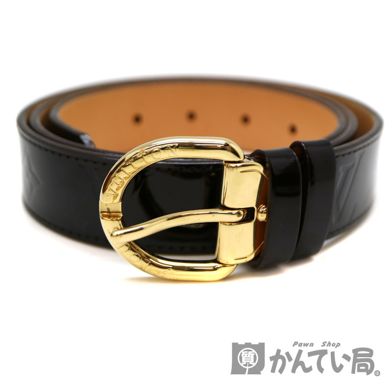 LOUIS VUITTON【ルイヴィトン】　M6979　サンチュールベルト　モノグラムヴェルニ　アマラント　ブラウン系　サイズ表記：90/36　 全長約102.5cm　USED-8【中古】A2007773　質屋　かんてい局茜部店