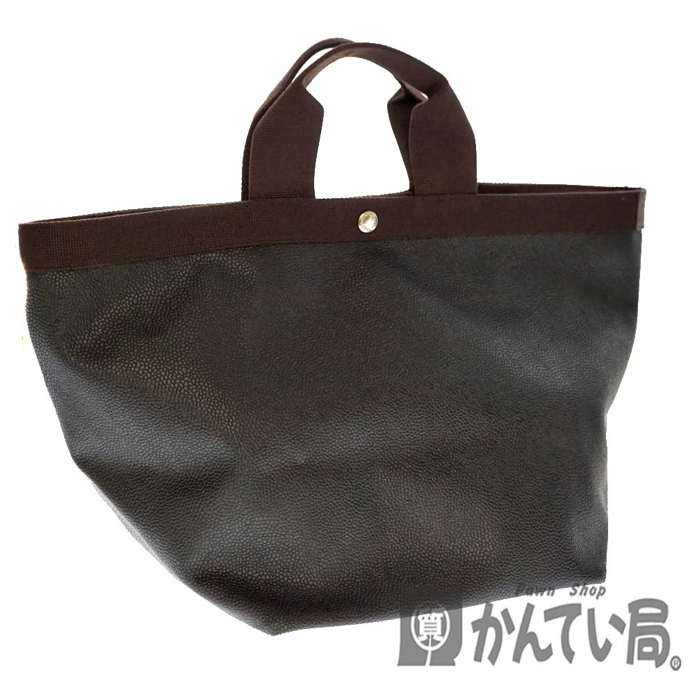 質屋かんてい局オンラインショップ Herve Chapelier エルベシャプリエ トートバッグ ハンドバッグ レザー ブラック キャンバス ブラウン 鞄 かばん レディース メンズ ユニセックス カジュアル 大きめ 中古 Used 6 質屋かんてい局北名古屋店 N 6486