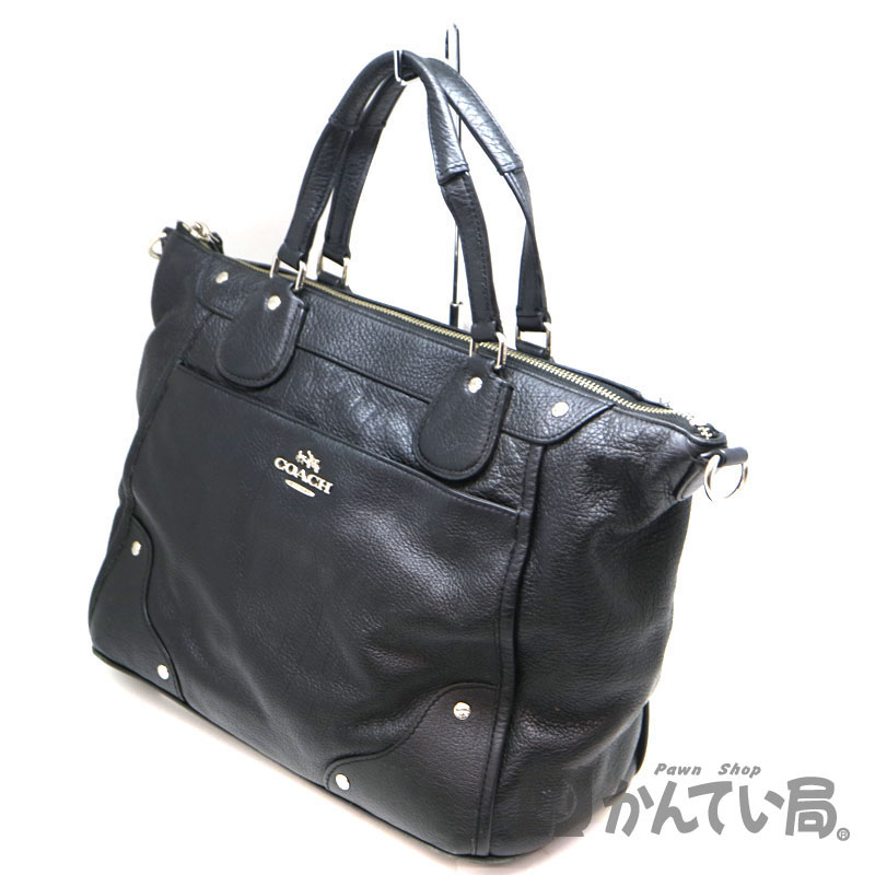 COACH【コーチ】F34040　2WAYバッグ　ハンドバッグ　ショルダーバッグ　ブラック系　レザー　鞄【中古】 USED-6 A2007911 質屋　 かんてい局茜部店