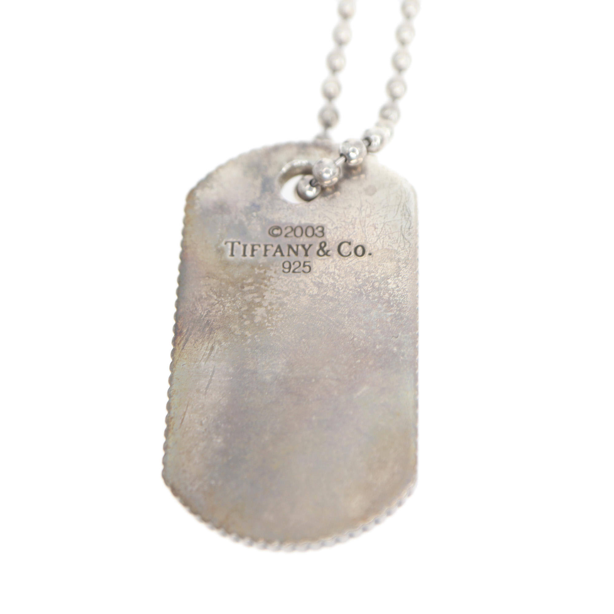 ティファニー 2003 ドッグタグ ネックレス SV925 TIFFANY ティファニー ボールチェーンネックレス ドッグタグ