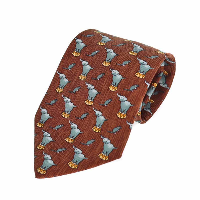 HERMES エルメス シルクネクタイ ブラウン ソリッド 無地 イタリア製 エルメス HERMES キノコ 9cm ブラウン×レッド シルク ネクタイ 茶 赤