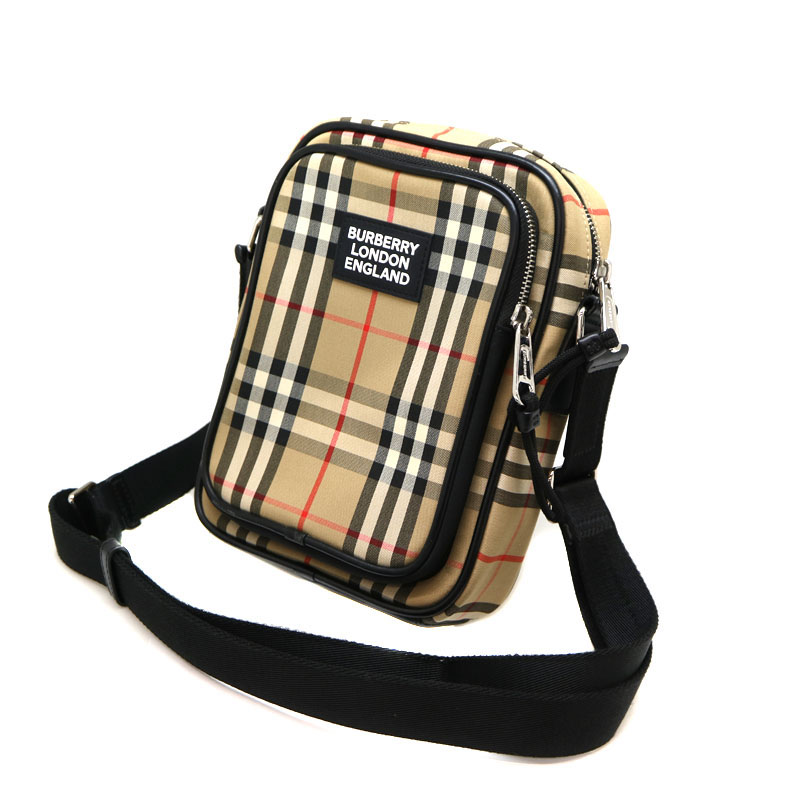 質屋かんてい局オンラインショップ Burberry バーバリー クロスボディショルダーバッグ ショルダーバッグ 鞄 レディース メンズ キャンバス チェック ブラック系 ベージュ系 Used 6 中古 1 84 質屋 かんてい局茜部店