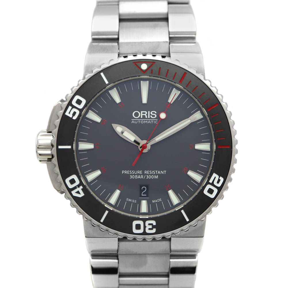 質屋かんてい局オンラインショップ / オリス Oris 01 733 7653 4183 アクイス REDリミテッドエディション オートマチック  グレー文字盤【中古】