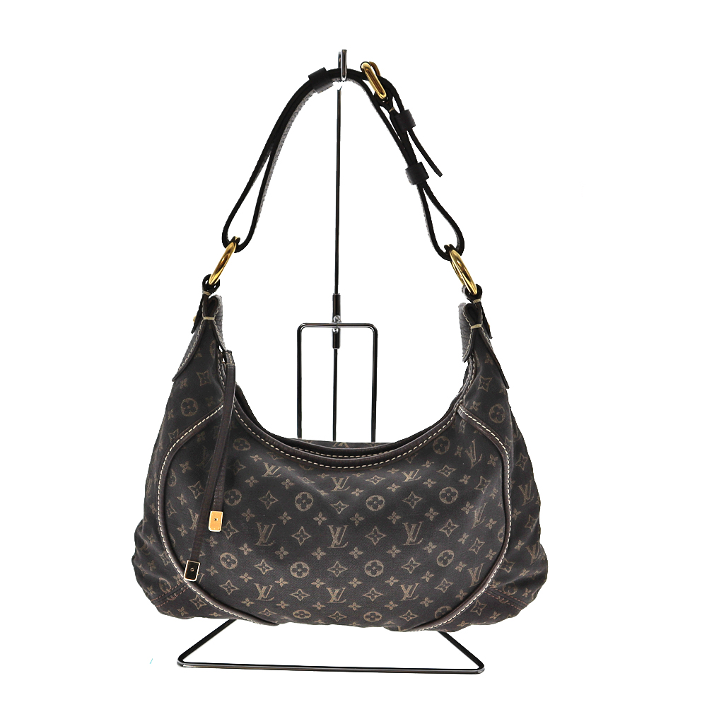 LOUIS VUITTON【ルイヴィトン】M95621 マノンPM モノグラム・ミニラン エベヌ コットン リネン レザー ダークブラウン系  ショルダーバッグ 鞄 肩掛け 小さめ コンパクト かばん レディース 【中古】 USED-6 質屋かんてい局春日井店 k21-6478