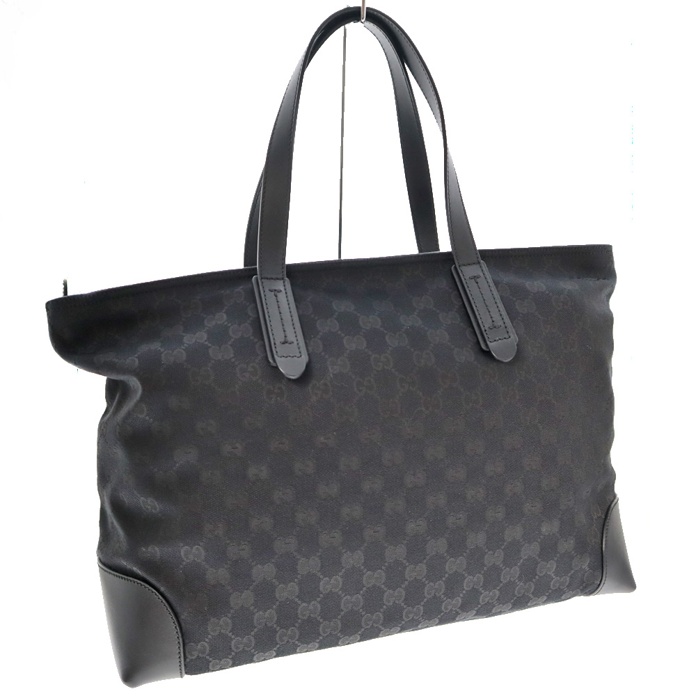 GUCCI ブラック トートバッグ　肩がけ　グッチ　ブラック グッチ GUCCI トートバッグ ショルダーバッグ GGプラス 黒