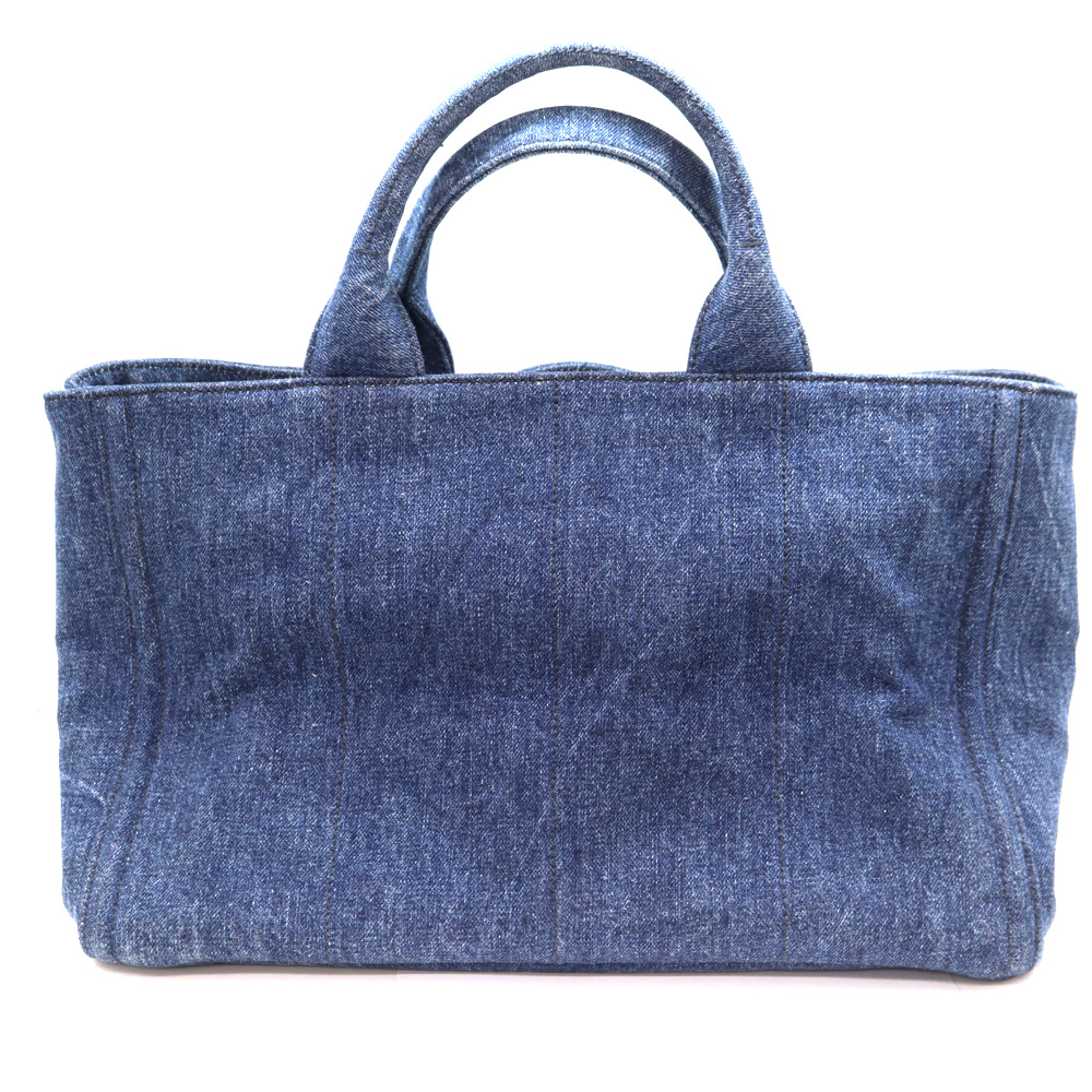 美品✨ PRADA カナパ L トートバッグ デニム ブルー プラダ 大容量 プラダ(Prada) カナパ 1BG439 レディース デニム ショルダーバッグ