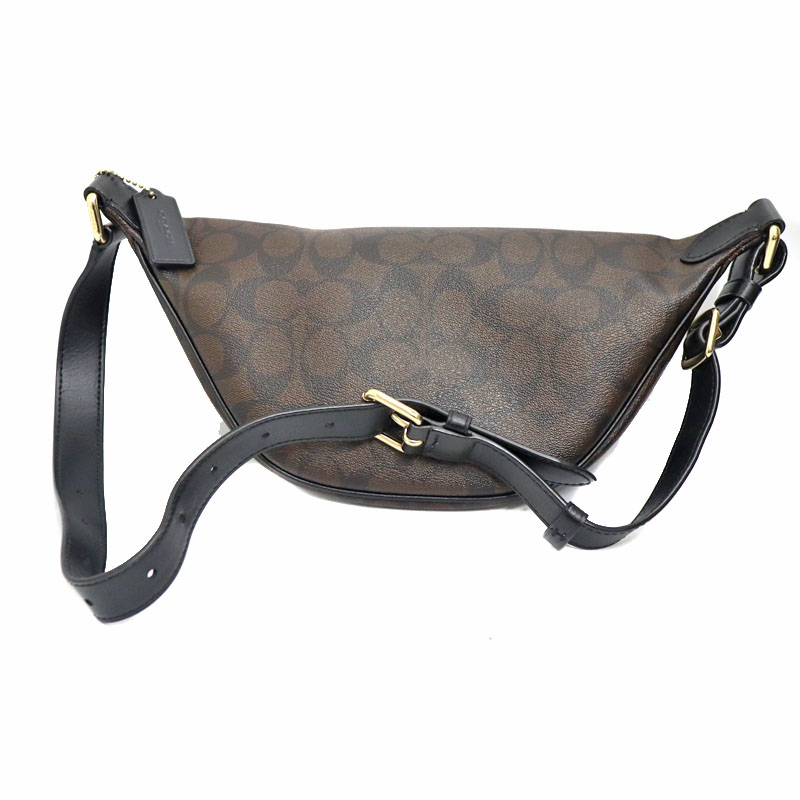 Coach ボディバッグ ダークブラウン タビー チェーン クロスボディ バッグ 19・シグネチャー キャンバス