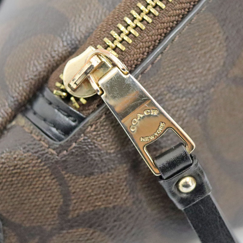 Coach ボディバッグ ダークブラウン タビー チェーン クロスボディ バッグ 19・シグネチャー キャンバス