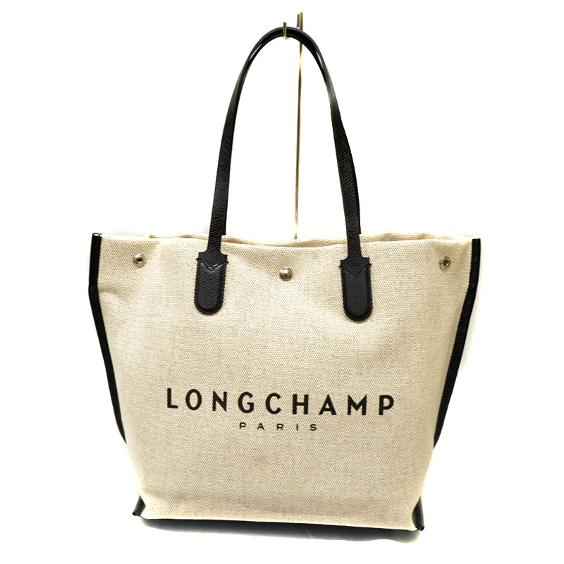 人気の激安 新品 Longchamp キャンバス デカロゴ - バッグ