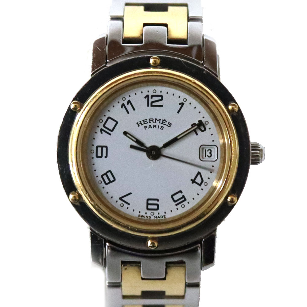 エルメス Hermes CL4.220 クリッパー 腕時計 ホワイト【中古】