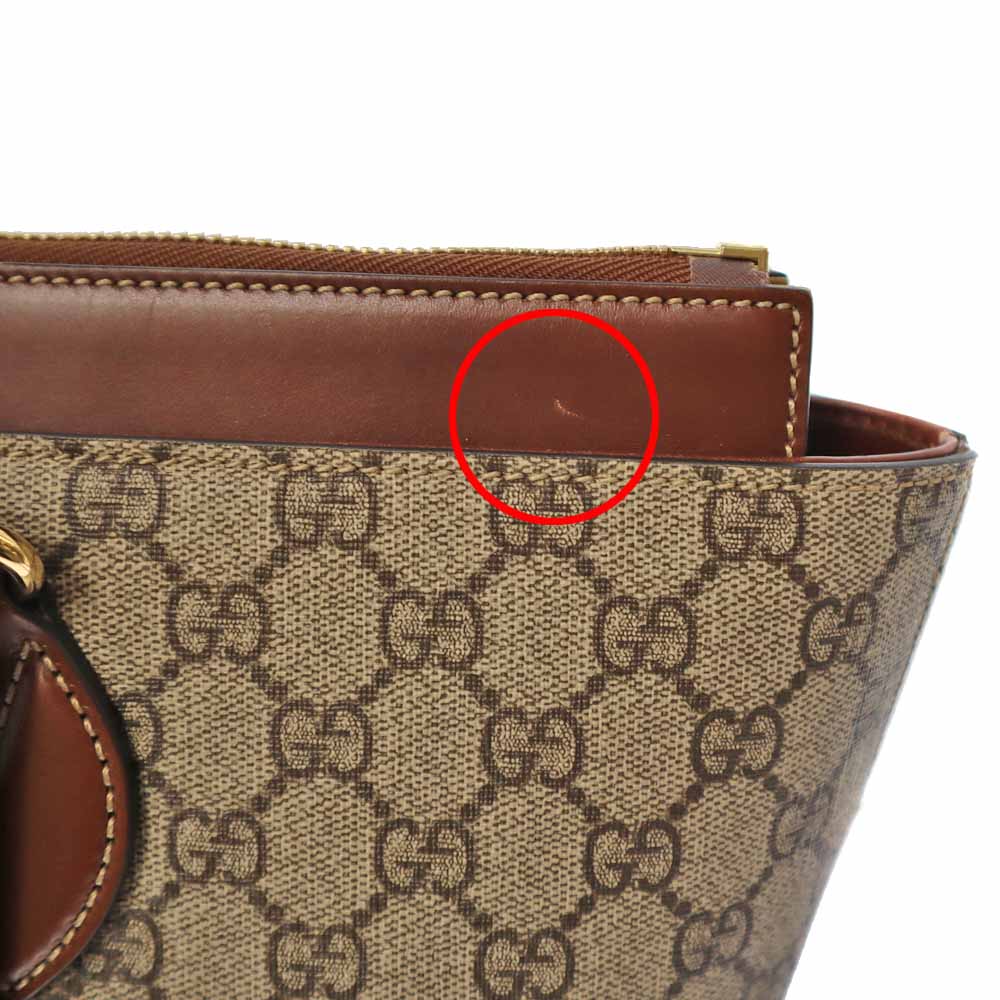 グッチ GGスプリーム レザー トートバッグ　肩掛け　ブラウン　レザー　PVC 楽天市場】GUCCI グッチ GGスプリーム トートバッグ ショルダー