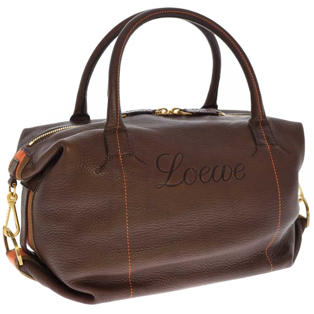 ロエベ　ダークブラウン レザー ボストンバッグ 質屋かんてい局オンラインショップ / 北名古屋店 LOEWE【ロエベ