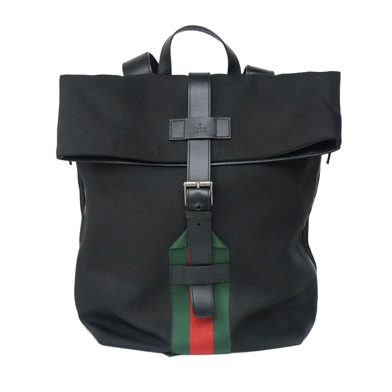 グッチ Gucci 337075 バックパック ブラック シェリーライン【中古】