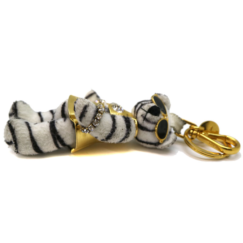 PRADA プラダ クマ型キーホルダー ゴールド/ブラック チャーム ⓪ PRADA プラダ クマ型キーホルダー ゴールド/ブラック チャーム ⓪