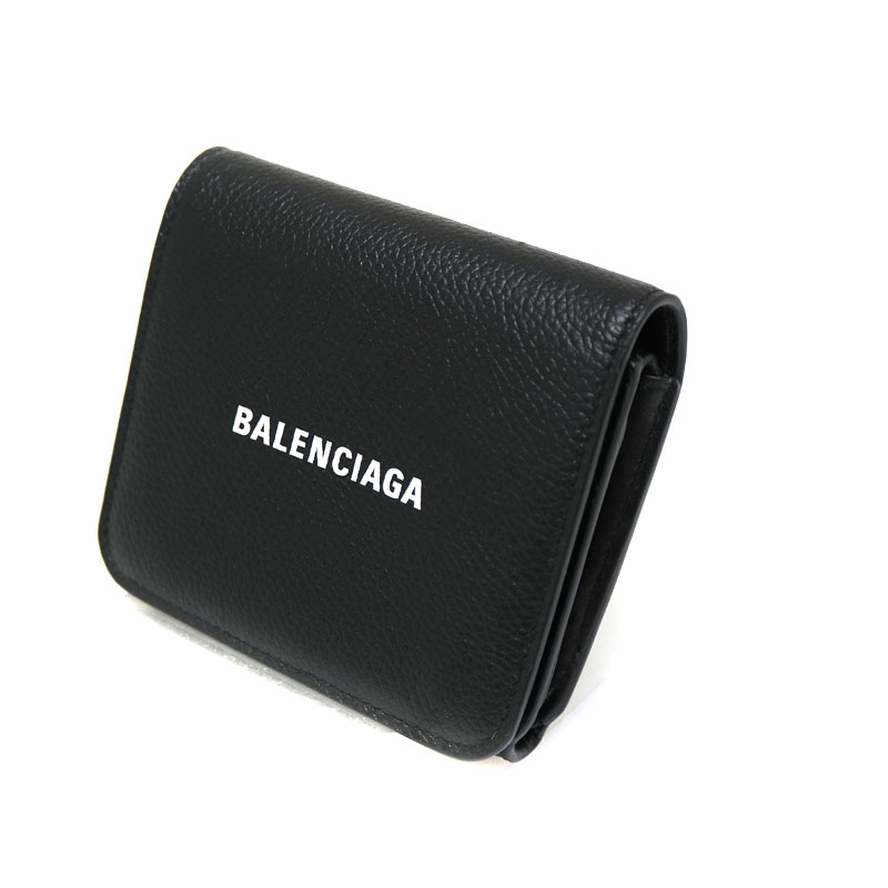 質屋かんてい局オンラインショップ Balenciaga バレンシアガ 3つ折り財布 コンパクト財布 レザー ブラック系 メンズ レディース Used 8 中古 1 9628 質屋 かんてい局茜部店