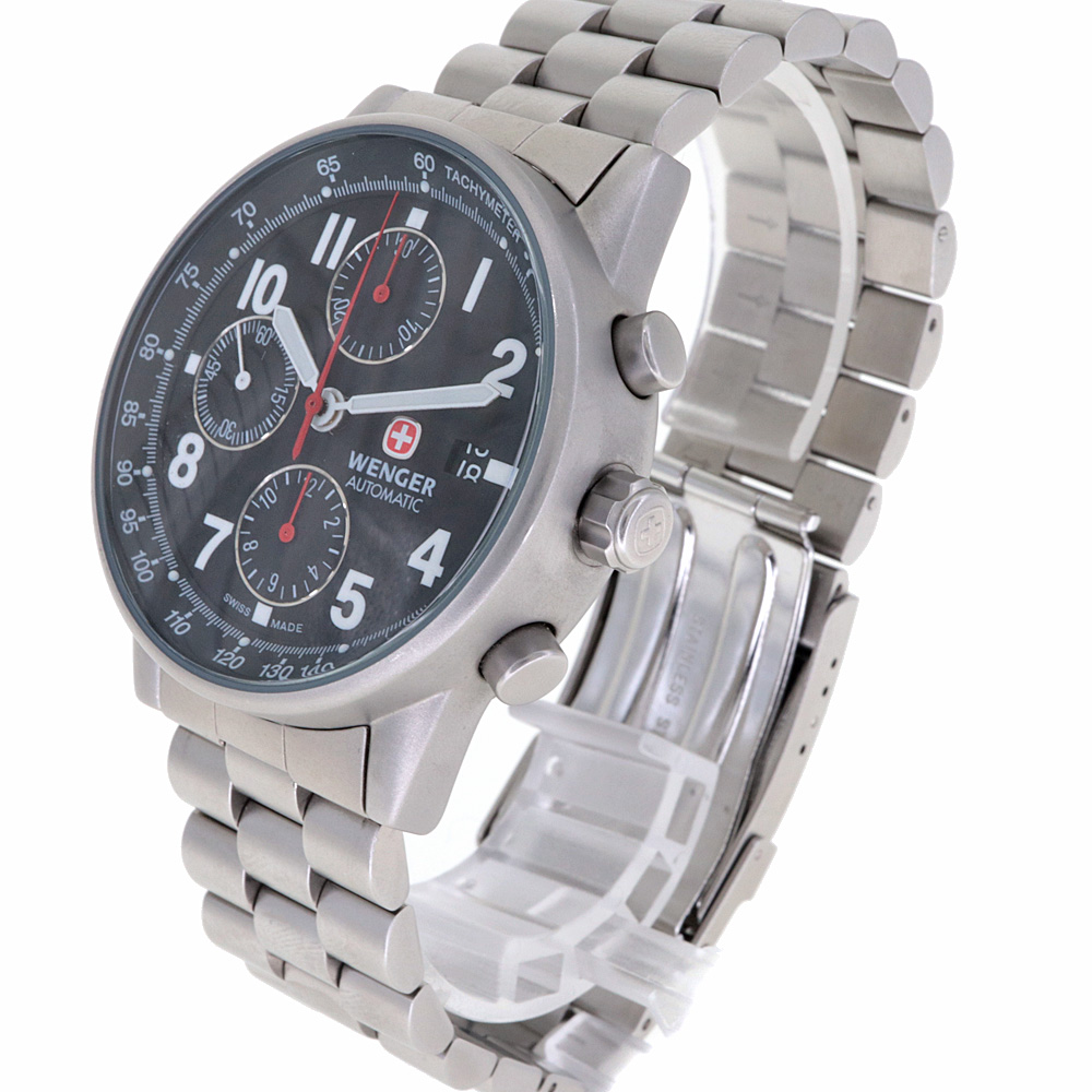 【美品】WENGER 腕時計 クロノグラフ　黒文字盤 78229 自動巻き 質屋かんてい局オンラインショップ / 小牧店 ウェンガー Wenger 78229