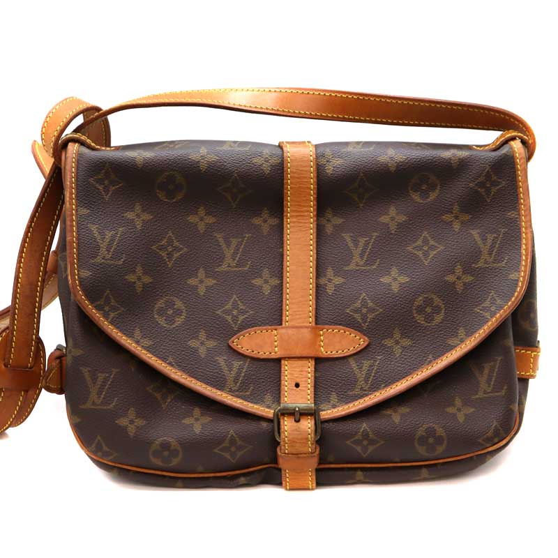 LOUIS VUITTON◇2)ソミュールMM_モノグラム・キャンバス_BRW