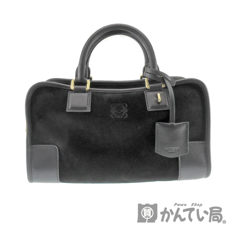 美品 LOEWE ロエベ アマソナ 28 ハンドバッグ グレー ブルーシルバー ...