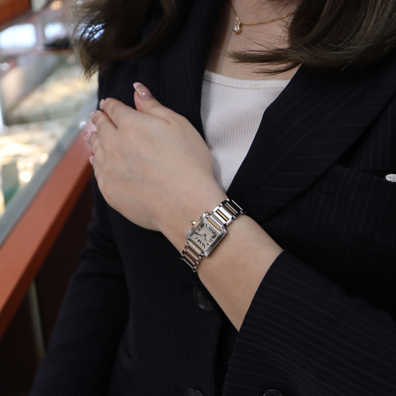 カルティエ　タンクフランセーズ　SM コンビ　レディース腕時計　Cartier