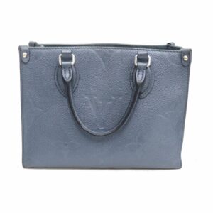LOUIS VUITTON/ルイヴィトン/M58956/オンザゴーPM/2WAYバッグ/ハンドバッグ/ショルダーバッグ/レザー/ネイビー系(メタリック)/モノグラムアンプラント/定番人気/レディース/c24-3585