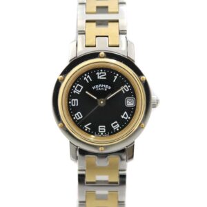 HERMES/エルメス/CL4.220/クリッパー/ブラック文字盤/クォーツ/レディース/箱付き/c25-4513