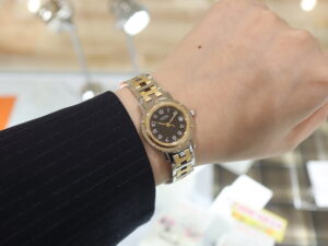 HERMES/エルメス/CL4.220/クリッパー/ブラック文字盤/クォーツ/レディース/箱付き/c25-4513